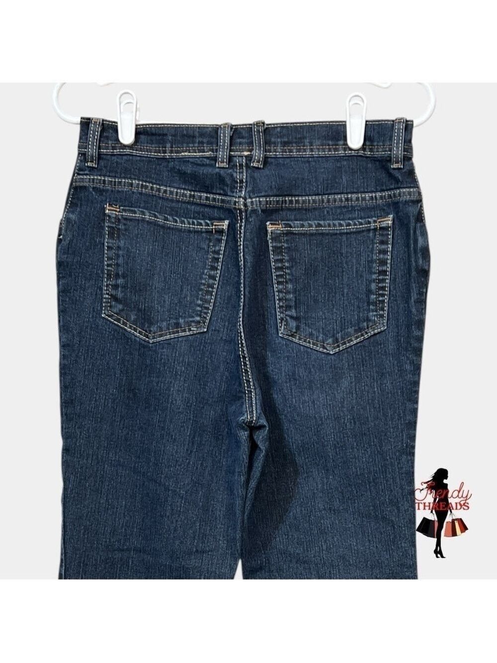 5/$25 ⭐️ Gloria V. 10 Amanda Dark Wash Jeans Pockets High Waisted Straight Leg - Picture 5 of 8